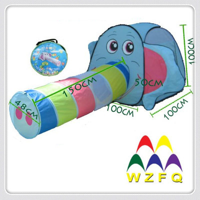 【五洲风情6253W五彩大象宝宝爬行隧道帐篷玩具屋 户外儿童帐篷批发】价格,厂家,图片,野营帐篷,深圳市五洲行户外用品-