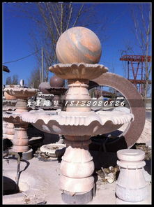 【石雕风水球公园双层风水球喷泉雕塑】-
